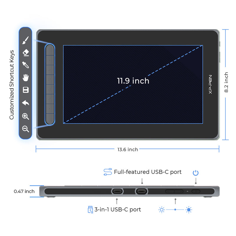 UNBOXED XPPen Artist 12 (2nd Gen) Graphic Drawing Tablet Display
