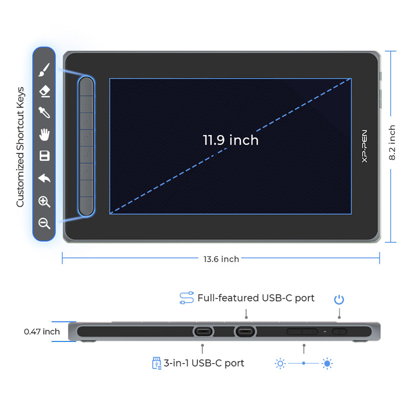 XPPen Artist 12 (2nd Gen) Graphic Drawing Tablet Display