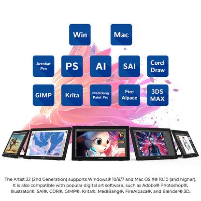 XPPen Artist 22 (2nd Generation) Graphics Drawing Tablet
