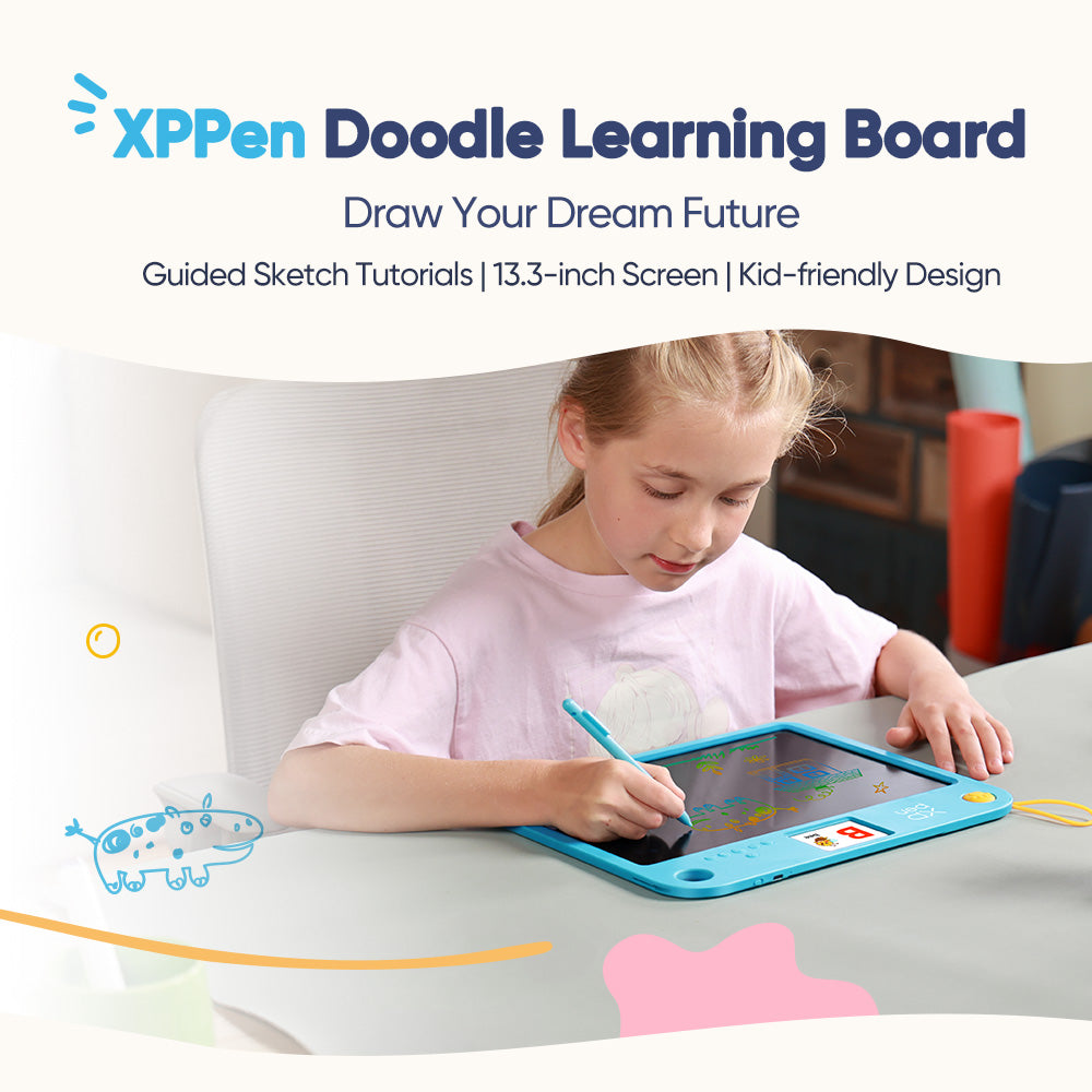XPPen Kids Doodle Learning Drawing Board - Pink