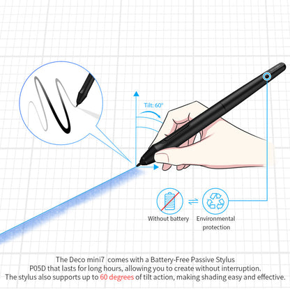 UNBOXED XPPen Deco Mini7 Graphics Drawing Tablet with Stylus