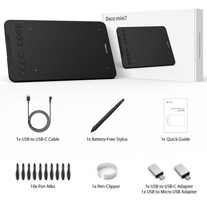 UNBOXED XPPen Deco Mini7 Graphics Drawing Tablet with Stylus