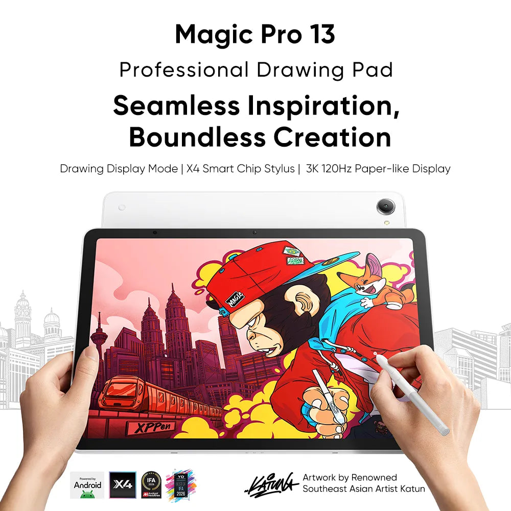 XPPen Magic Pro 13 – 13" 3K 120Hz Android 16 Professional Drawing Pad