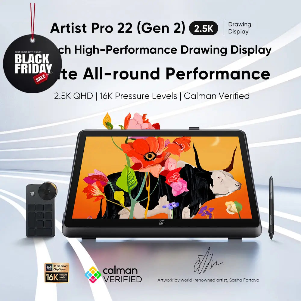 XPPen Artist Pro 22 (Gen 2) 2.5K QHD Graphics Display Drawing Tablet