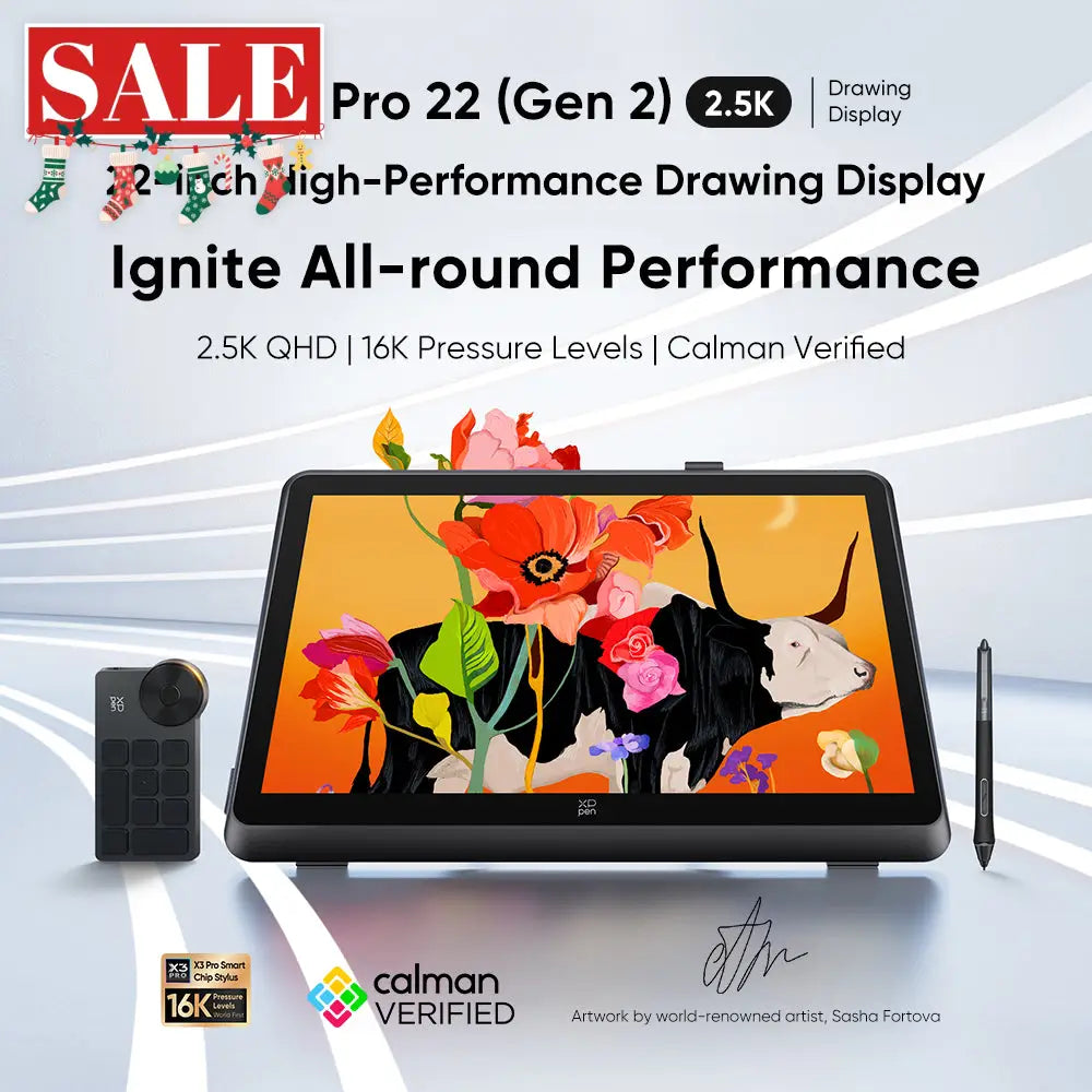 XPPen Artist Pro 22 (Gen 2) 2.5K QHD Graphics Display Drawing Tablet