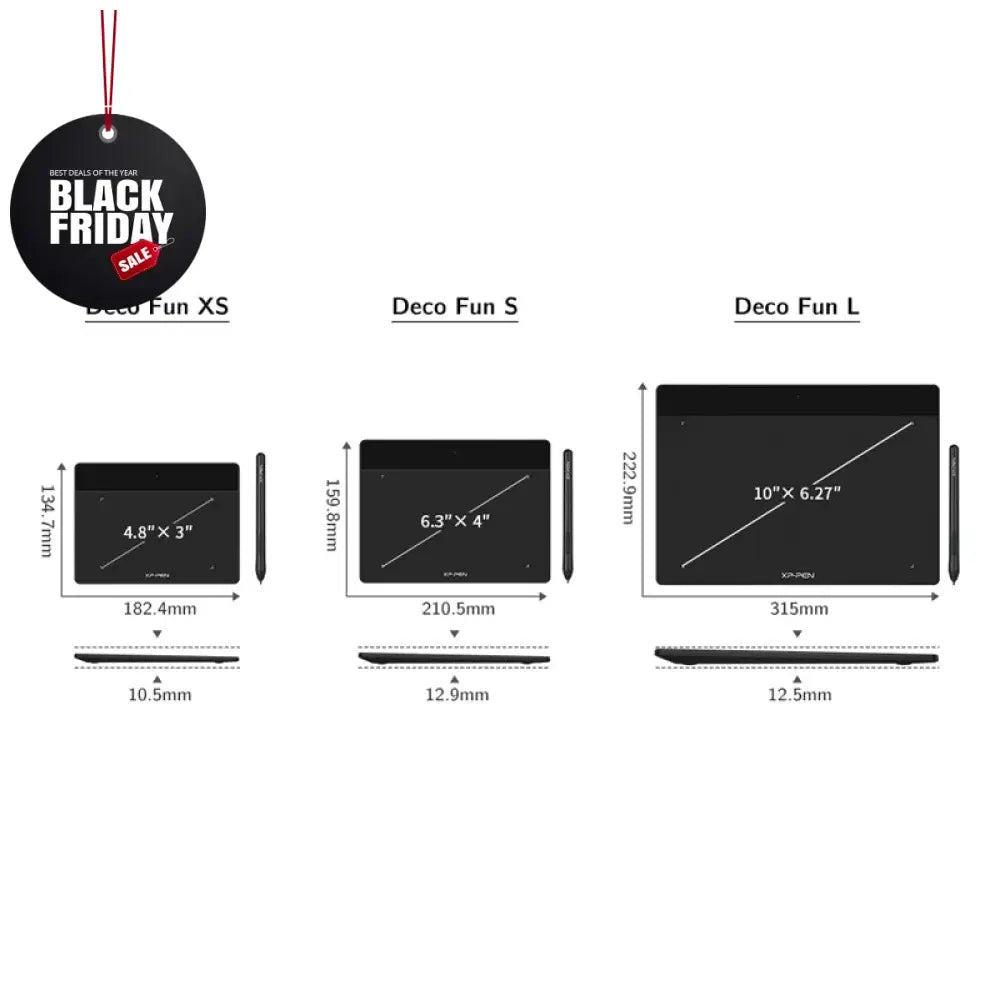 XPPen Deco Fun L Graphics Drawing Tablet Black
