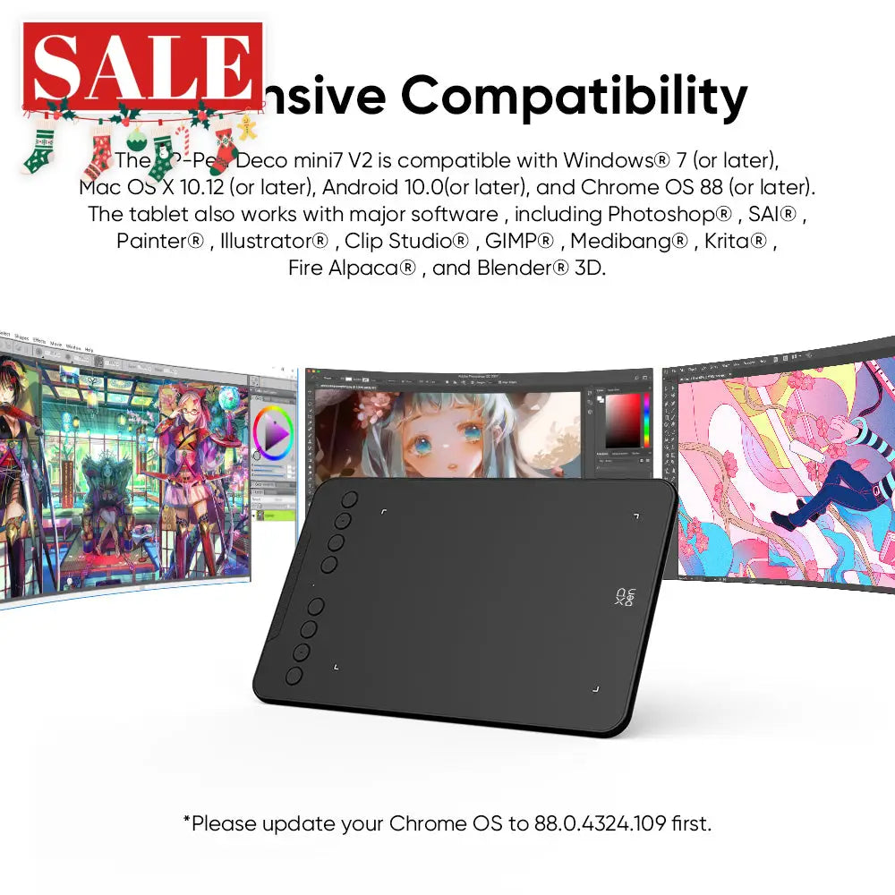 XPPen Deco Mini7 V2 Graphics Drawing Tablet & Stylus