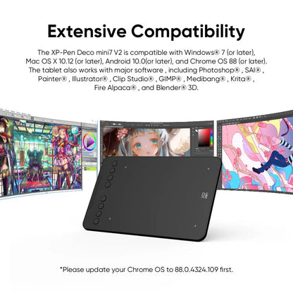 XPPen Deco Mini7 V2 Graphics Drawing Tablet & Stylus