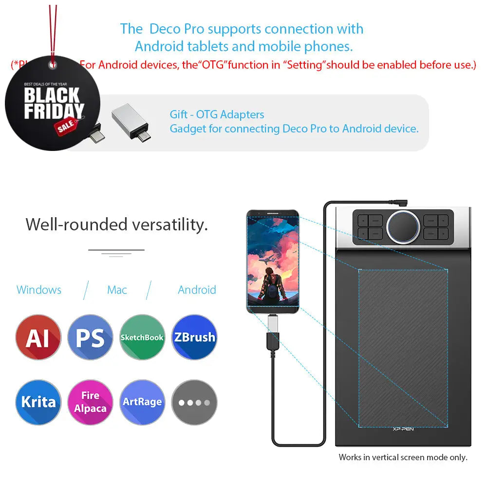 XPPen Deco Pro M Graphics Drawing Tablet XPPen